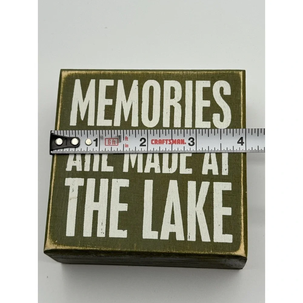 Primitives by Kathy Wood Box Sign Memories Are Made at the Lake 4x4